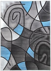 Furniture of America RG5187S Sivas - Area Rug- Charcoal Blue Fabric