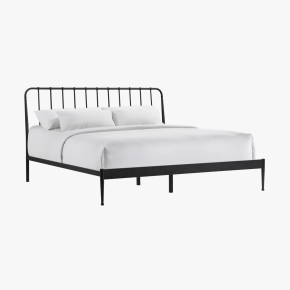 Intercon MB-BR-FRMKNG-MTE-C Metal Beds - Farmhouse King Metal Bed - Matte Black
