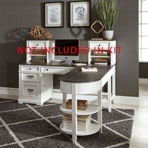 Liberty Furniture 417-HOJ-OLSD Allyson Park - Optional L Shaped Desk Set - Wirebrushed White / Charcoal