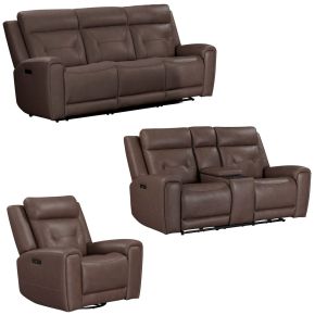Liberty Furniture 7023SD-UPH-SOLOREC Beckham - Sofa With Loveseat & Recliner - Brown