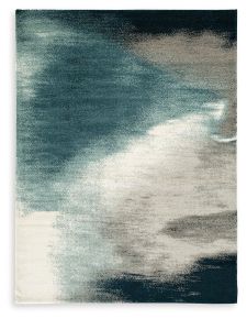 Signature Design by Ashley® R407082 Brentward - 5' x 7' Rug - Blue / Gray / Ivory