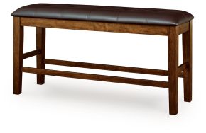 Signature Design by Ashley® D594-09 Ralene - Double Counter Height Upholstered Bench - Medium Brown