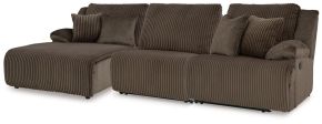 Signature Design by Ashley® 92705S11 Top Tier - 3-Piece Reclining Sectional With Laf Press Back Chaise - Chocolate