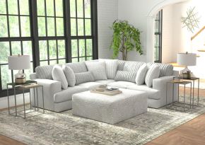 Jackson 3303/7246/28-18 Logan - 2 Piece Upholstered Sectional With Comfort Coil Seating - 46" Cocktail Ottoman And 8 Accent Pillows Included - Moonstruck