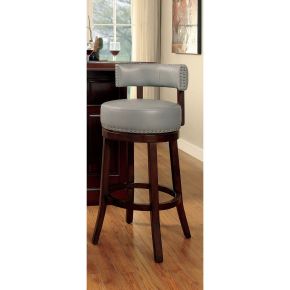 Furniture of America CM-BR6251GY-29-2PK Shirley - 30" Bar Stool (Set of 2) - Dark Oak / Gray