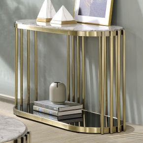 Furniture of America CM4558S Ofelia - Sofa Table - Antique Brass / Black