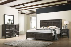 New Classic 00-677B-24N Andover - 6/0 Western King 4 Piece Bedroom Set (Bed & Dresser & Mirror & Nightstand) - Nutmeg