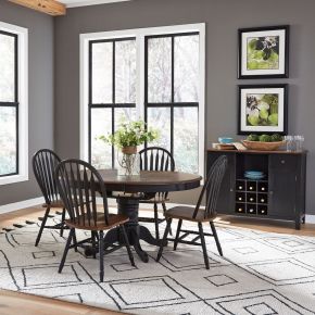 Liberty Furniture 186B-CD-5GTS Liberty Furniture 186B-CD-5GTS Carolina Crossing - 5 Piece Gathering Table Set - Black / Antique Honey