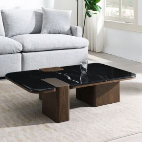 ACME LV04595 ACME LV04595 Dana - Coffee Table With Marble Top - Natural / Dark Walnut