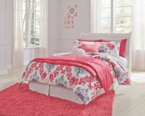 Ashley Furniture B129/87/B100-21 Ashley Furniture B129/87/B100-21 Anarasia - Full Sleigh Headboard with Bolt on Bed Frame - White
