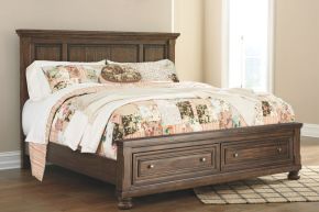 Signature Design by Ashley® B719/58/76/95 Flynnter - Medium Brown - California King Panel Bed With 2 Storage Drawers