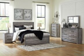 Signature Design by Ashley® B1290/31/36/44/71/98/92(2) Bronyan - Queen Panel Bed - 7 Pc. - Dresser, Mirror, Chest, Queen Bed, 2 Nightstands - Dark Gray