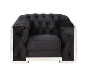 ACME LV00298 Pyroden - Chair - Black Velvet & Chrome Finish