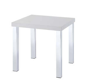 ACME 82332 Harta - End Table - White High Gloss & Chrome