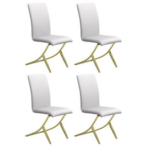CoasterEssence 105171 Carmelia - Upholstered Dining Side Chairs (Set of 4) - White