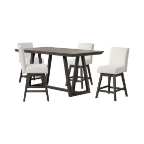 New Classic 45-4125S-DW4C New Classic 45-4125S-DW4C High Line - Counter Table & 4 Swivel Counter Chairs - White
