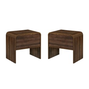 New Classic 30-T3518W-2ET Mara - One Drawer End Table / Bedside Table (Set of 2) - Walnut