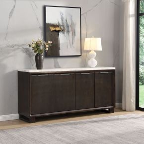 ACME DN03198 Edwyn - Server With Marble Top - Natural Marble Top & Espresso Finish