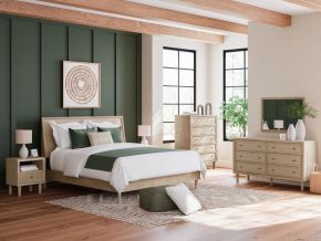 Signature Design by Ashley® B1199/231/36/58/156/91(2)/B100-14 Cielden - 7 Pc. - Dresser, Mirror, King Panel Bed, 2 Nightstands - Two-Tone