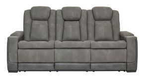 Signature Design by Ashley® 2200415 Next-gen Durapella - Slate - Power Reclining Sofa/Adj Headrest