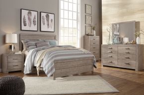 Signature Design by Ashley® B070/31/36/72/97/92(2) Culverbach - 6 Pc. - Dresser, Mirror, King Panel Bed, 2 Nightstands - Gray