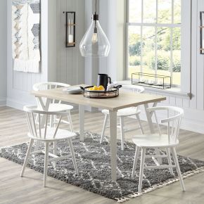 Signature Design by Ashley® D407/25/01(4) Grannen - White - 5 Pc. - Rectangular Dining Table, 4 Side Chairs