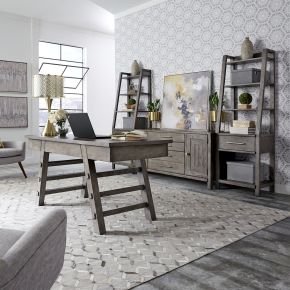 Liberty Furniture 406-HO-CDS Modern Farmhouse - 3 Piece Complete Desk Set - Gray