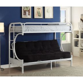 ACME 02093WH Eclipse - Twin Long/Queen Futon Bunk Bed - White