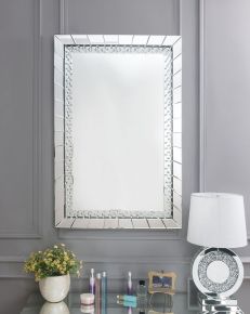 ACME 97386 Nysa - 47" Accent Mirror - Mirrored & Faux Crystals