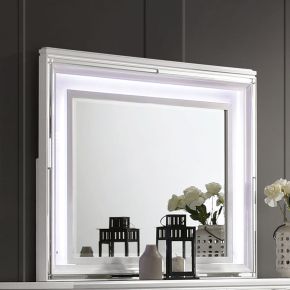 Furniture of America FOA7147WH-M Emmeline - Mirror With LED Lights - White