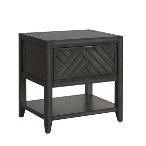 Samuel Lawrence Furniture S964-055 Lenox - Leg Nightstand With USB-C Port - Black