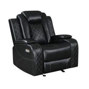 New Classic U1769V-13P2-BLK Orion II - Glider Recliner With Power Headrest & Footrest - Black