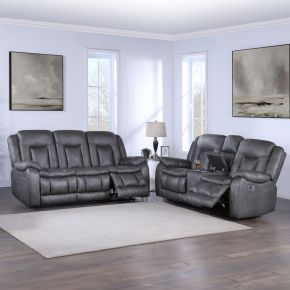 New Classic 22-2505-2PM Morello - P1 2 Piece Power Footrest Sofa & Loveseat - Gray