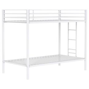Coaster Fine Furniture 460361WHT Alevera - Metal Twin Over Twin Bunk Bed With Ladder - White
