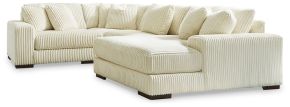 Signature Design by Ashley® 21104S15 Lindyn - 4-Piece Sectional With Raf Corner Chaise - Ivory