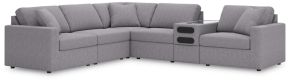 Signature Design by Ashley® 92104S14 Modmax - 6-Piece Sectional With Audio System Console - Granite