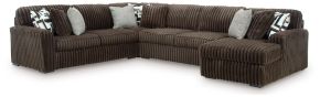 Signature Design by Ashley® 98104S3 Midnight-Madness - 4-Piece Sectional With RAF Corner Chaise - Chocolate