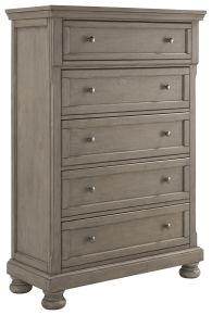Signature Design by Ashley® B733-46 Lettner - Five Drawer Chest - 2-handles - Light Gray