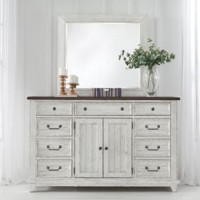 Liberty Furniture 237-BR-DM River Place - Dresser & Mirror - White