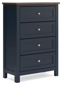 Signature Design by Ashley® B414-45 Landocken - Four Drawer Chest - Brown / Blue