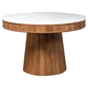 CoasterElevations 105141 Ortega - Round Marble Top Wood Dining Table - Natural