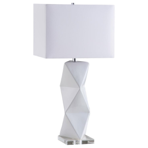 CoasterEssence 902937 Camie - Rectangular Shade Geometric Table Lamp - White