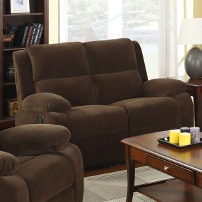Furniture of America CM6554-L Haven - Loveseat With 2 Recliners - Dark Brown