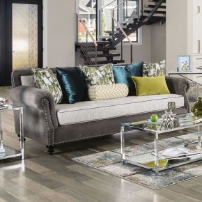 Furniture of America SM2286-SF Mariella - Sofa - Gray / Beige / Teal / Olive