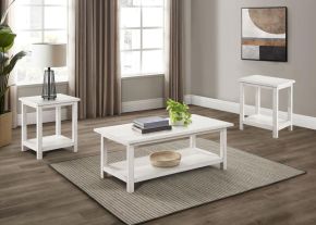 Coaster Fine Furniture 710558-S3A Payne - 3 Piece Coffee And End Table Set - Distressed White