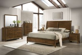 New Classic 00-B0182-16N Ballard - 6/6 Eastern King 6 Piece Bedroom Set (Bed, Dresser, Mirror, Chest, 2 Nightstands) - Brown