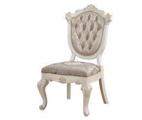 ACME DN63542 ACME DN63542 Chantelle - Synthetic Leather Side Chair (Set of 2) - Rose Gold & Pearl Beige Finish
