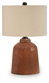 Signature Design by Ashley® L430904 Aaleahya - Glass Table Lamp - Rust