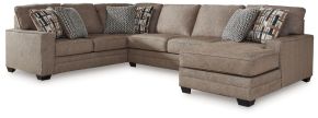Signature Design by Ashley® 98201S2 Cannonbrook - 3-Piece Sectional With Raf Corner Chaise - Nutmeg