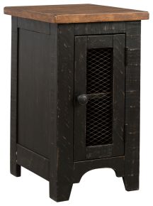 Ashley Furniture T468-7 Valebeck - Chair Side End Table - Black / Brown